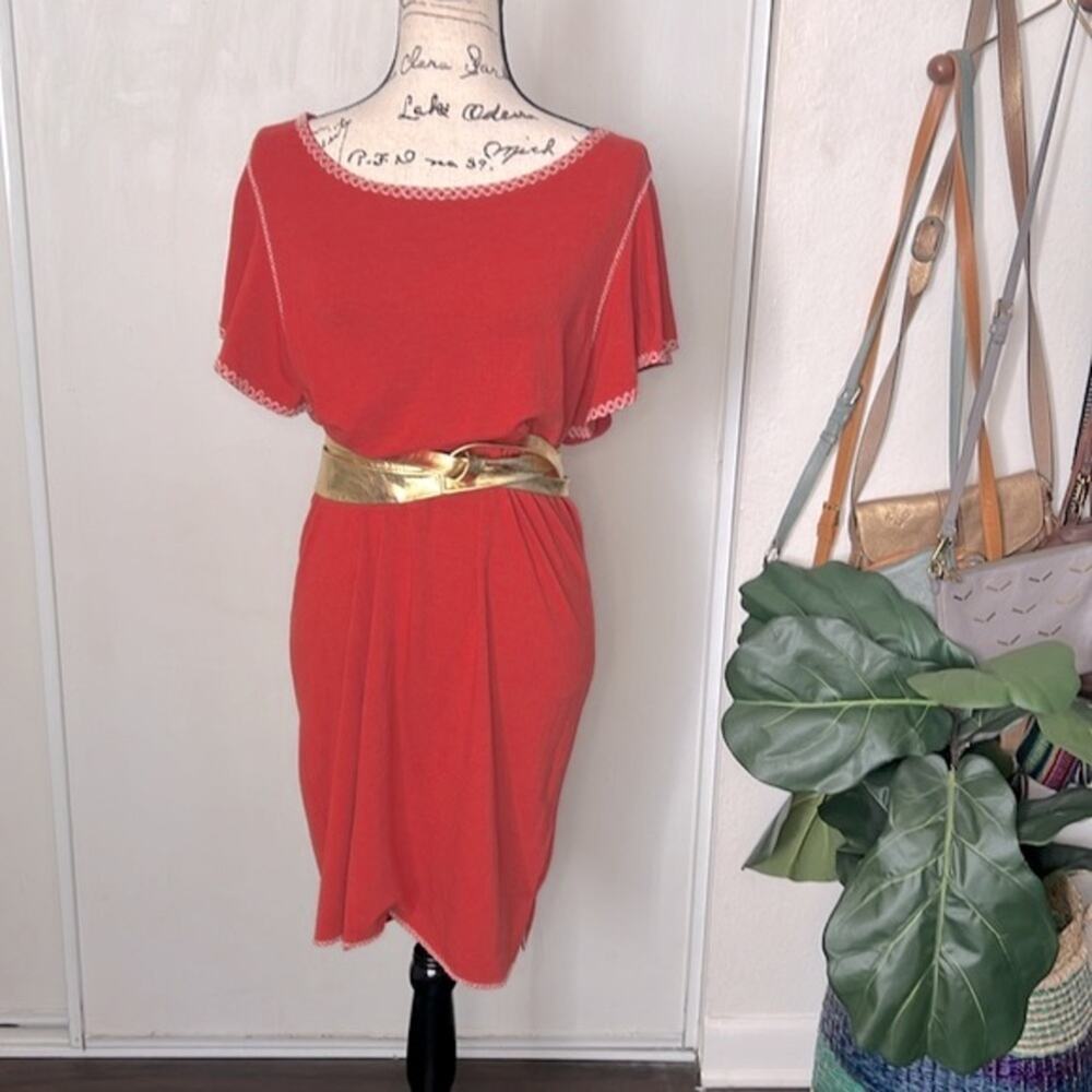 Max Studio Weekend Rust Flutter Sleeve Embroidere… - image 3